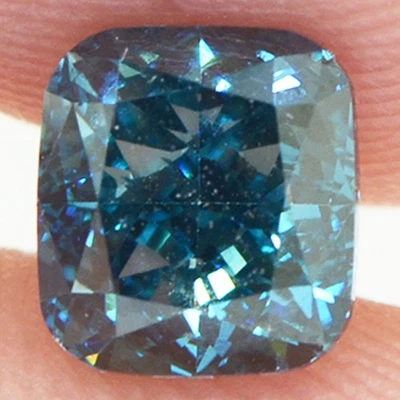 Cushion Shape Diamond Fancy Blue Color Loose 1.05 Carat VS2 Certified Enhanced - Image 1 of 4