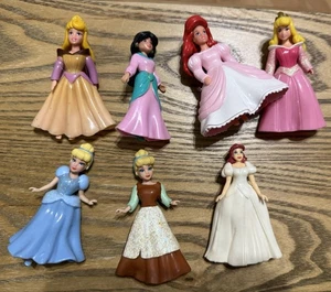 Menge 7 Polly Pocket Disney Prinzessin Puppe Vintage Cinderella Arielle Jasmin Rose - Bild 1 von 6