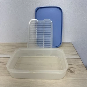 Tupperware #1 Rechteck Modular Mates 8,5 Tassen mit Gitter True Blue Vintage - Bild 1 von 4