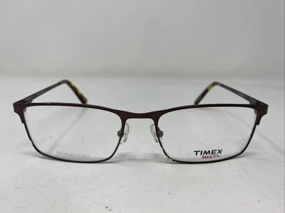 TIMEX MAX 2:37 PM BR 56-18-140 Brown Metal Full Rim Eyeglasses Frame JH90 - Image 1 of 4