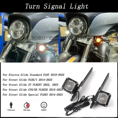 For Harley Street Glide FLHX/I 2014-2023 Clear Lens High Lumen Turn Signal Lamp - Image 1 of 4