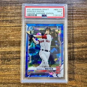 2021 Bowman Draft Sapphire Marcelo Mayer 1° #BDC-174 Boston Red Sox PSA 9 COME NUOVO - Foto 1 di 2