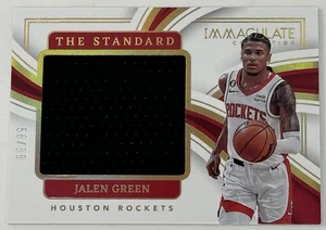 Jalen Green 2022-23 Panini Immaculate The Standard Game-Worn Jersey Patch 58/99 - Picture 1 of 2