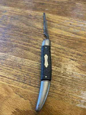 Vintage Colonial Prov USA 2 Blade Fish-Knife Folding Pocket Knife Saw Blade Only - Image 1 of 4