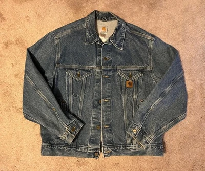 Chaqueta grande vintage años 90 Carhartt J12 DST para hombre camionero vaquero hecho en EE. UU. Abrigo Foto 1 de 4