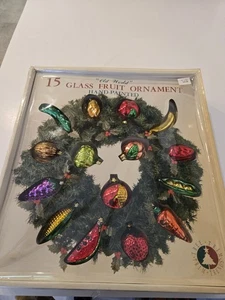 15PC Old World Christmas Ornaments Blown Glass Handpainted FRUITS VEGGIES In box - Picture 1 of 14