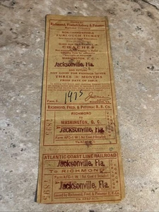 Furlough Ticket Richmond, Fredericksburg & Potomac Railroad Company 1944 - Bild 1 von 2