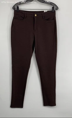 Michael Kors Women's Brown Pockets Flat Front Skinny-Leg Dress Pants Size 8 - Image 1 of 4
