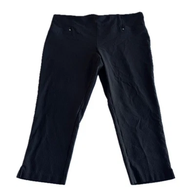 Maurices 2X BLACK Textured Skinny Ankle Pull-on Dress Pants - Image 1 of 4