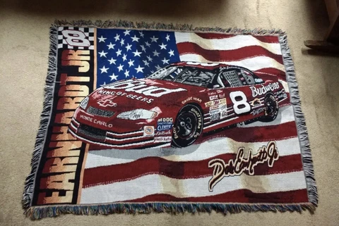 Dale Earnhardt Jr Patriotic Throw Rug Blanket #8 Bud Northwest Company 61" X 47" Cover