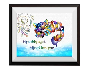 Uhomate Alice im Wunderland Cheshire Katze Kunstwerk Druck Kinderzimmer Wanddekor C022 - Bild 1 von 2