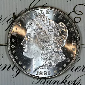 * 1885-P * CHOICE to GEM BU MS MORGAN SILVER DOLLAR * FROM ORIGINAL BANK BAG * - Picture 1 of 4