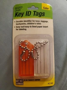 Beaded Chain Key ID Tags HY-KO Products Company #KC140 2PK - Picture 1 of 2