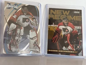 Roman Cechmanek BAP Autograph & New Regime Insert Card Lot Philadelphia Flyers - Picture 1 of 4