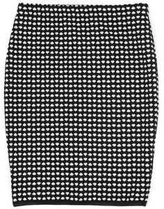Max Studio - Women's XS - NWT$78 - Black Heart Jacquard Ponte Pencil Skirt - Picture 1 of 3
