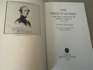 Folio Society The Siege of Quebec Captain John Knox in slip case 1976 - Foto 1 di 9