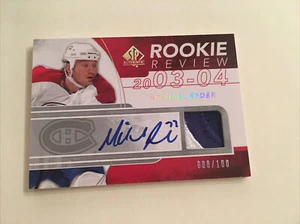 2003-04 03-04 SP Authentic Rookie Review Patch Auto Michael Ryder 8/100 RR-RY MT - Bild 1 von 5