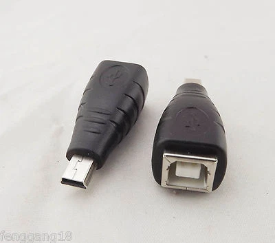 10x USB 2.0 Type B Printer Female To Mini USB 5 Pin Male Plug Adapter Convertor - Image 1 of 4