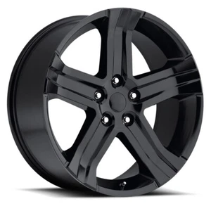 22x9" Gloss Black Wheels fits Dodge Ram 1500 RT Replica Rims 5x5 Laramie 5x139 - Picture 1 of 1