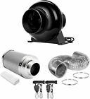 4 Inch Inline Fan Grow Tent Combo Vent Blower Carbon Filter 8ft Ducting Combo