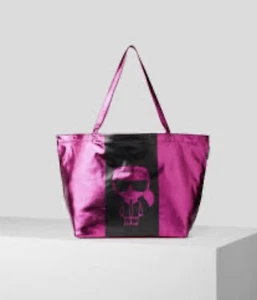 KARL LAGERFELD Handtasche große Tragetasche rosa metallic neu ohne etikett - Bild 1 von 10
