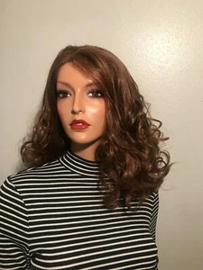NWT Vanessa Super Volume Long Curly Brown Swiss Silk Lace Front Wig - Picture 1 of 6