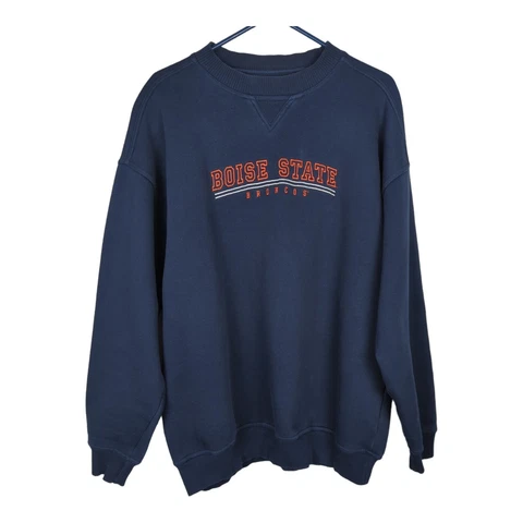 Boise State Broncos Logo Pullover Sweatshirt Men XL Navy Blue Crable Sportswear Cover
