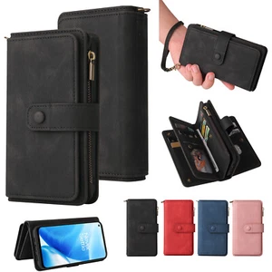 Für OnePlus Nord N200 N100 CE 5G 9 Pro 15 Karten Reißverschluss Brieftasche Etui Handschlaufe - Bild 1 von 29