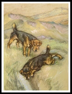 LAKELAND TERRIER DOGS LOVELY VINTAGE STYLE DOG ART PRINT POSTER - Picture 1 of 1