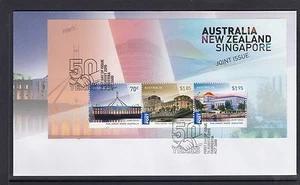 .AUSTRALIA - 2015 Edición conjunta Australia, Nueva Zelanda y Singapur Minishoja FDC - Imagen 1 de 1