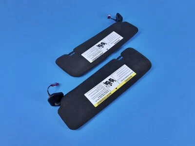 12-18 BMW F06 F13 640I 650I LEFT & RIGHT SUNVISOR SUNVISORS BLACK ALCANTARA PAIR - Image 1 of 4