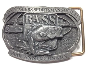Bass Anglers Society Sportsman Belt Buckle 30th Anniversary Mans 1967-1997 B1P - Picture 1 of 3