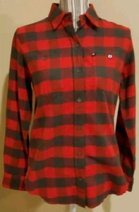Polo Jeans rot kariertes dickes Flanellhemd 100% Baumwolle Button Down Komfort Gr. S - Bild 1 von 6