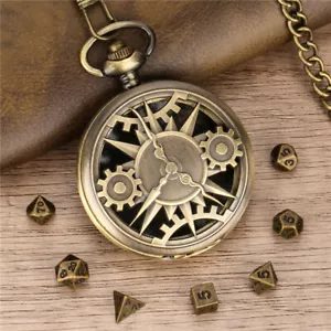 Orologio da taschino da viaggio DND Gear set dadi in metallo poliedrico per gioco da tavolo fantastico - Foto 1 di 12