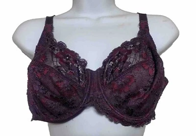 Sujetador Couture by Cabernet 38C púrpura encaje sin forro cobertura completa con aros 236002 Foto 1 de 4