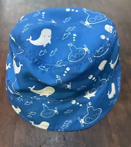 Cat & Jack Baby Boys Cute Whales Submarines 100% Polyester Bucket Hat Blue 6-12M - Picture 1 of 6