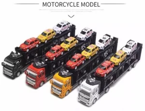 1:50 Double-decker Semi-trailer With Six Small Car Transportation Truck Model - Picture 1 of 21