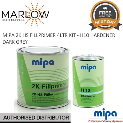 MIPA HS 2K 5:1 FILLPRIMER WET ON WET PRIMER WITH H10 - 4LTR KIT - DARK GREY