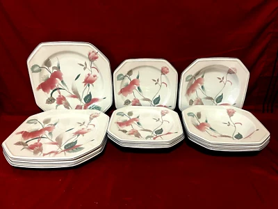 Mikasa Silk Flowers 12 Piece Set Of 4 Each Dinner & Salad Plates & Soup Bowls - Image 1 of 2