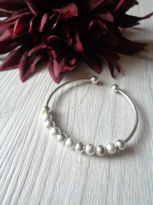  Armreif Armspange  "Perlen" silber  - Bild 1 von 2