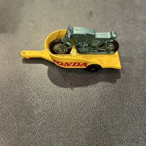 Vintage Matchbox Serie #38 Honda Motorrad mit Anhänger Made in England - Bild 1 von 5