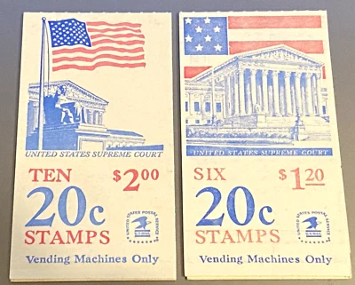 20 Cent Flag Supreme Court TWO Booklets Vending Machine Stamps MNH - INV#28 - Image 1 of 2