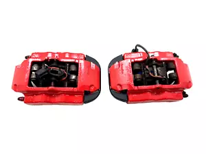 BREMBO REAR LEFT RIGHT 4 PISTON RED BRAKE CALIPER SET OEM - Picture 1 of 13