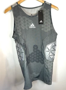 Adidas Techfit Ironskin 3 Pad Football Tank gray padded Climacool Mens Large NWT - Picture 1 of 7
