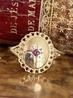 9ct Gold & Ruby Celestial  Ring, Size R, 3.2g, London 1978 !!