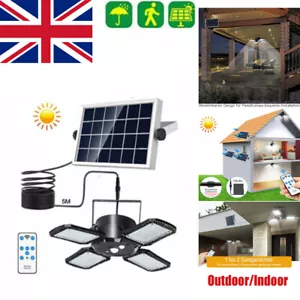 128LED Solar Lampe Anhänger Außen Innen Bewegungssensor Garage Gartenleuchte 4Modus - Bild 1 von 12