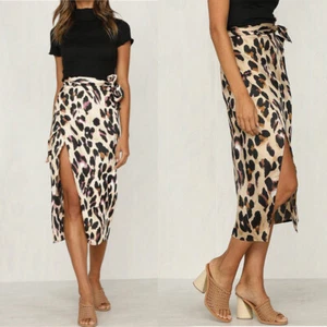 Leopard Print Midi Skirt Online Retailer Satin Wrap Three-colour vogue - Picture 1 of 13