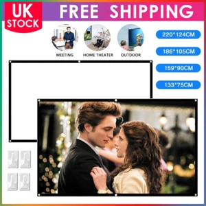 60-100" Projector Screen 16:9 Reflective Fabric Cloth Projection HD Foldable UK - Picture 1 of 17