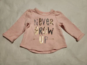 NWT Baby Gap Girls Never Grow Up Sweatshirt 18-24 Months - Picture 1 of 1