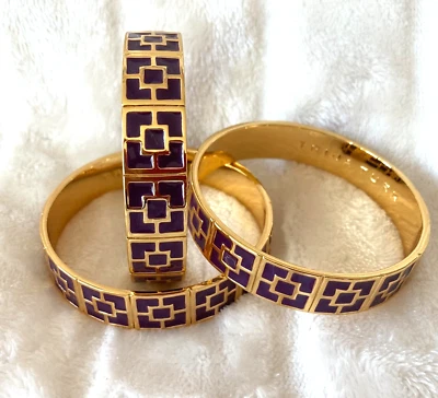 Brazalete Brazalete Modernista Trina Turk Esmalte Púrpura Tono Dorado (s) Foto 1 de 4